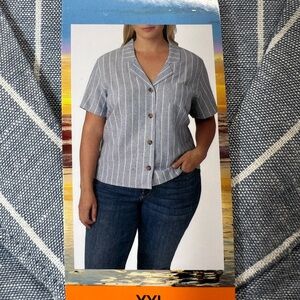 Hang Ten Blue Striped Button Down Shirt